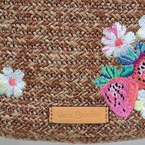 Vera Bradley Kids Floral and Strawberry Embroidered Bag - Brown and Pink